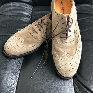 Men’s light tan Suede / Leather shoes. casual or dressy. Size 9.5